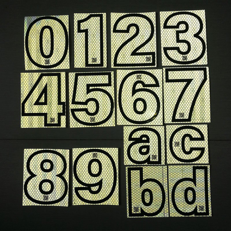 Pegatinas numéricas impermeables